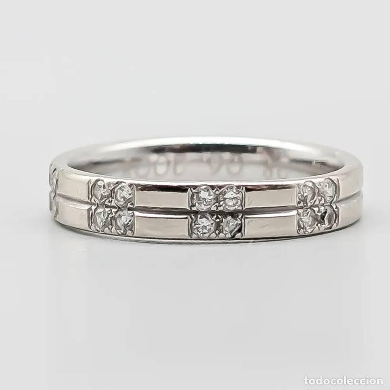 Joyeria: Anel de diamantes em ouro 18 quilates, 4,65 gramas, 15,5mm