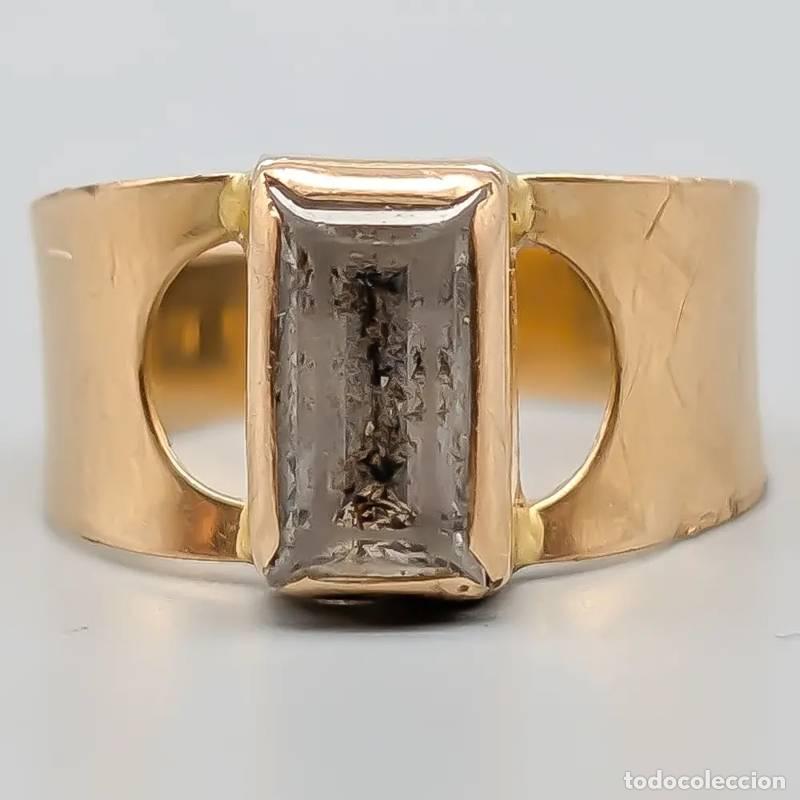 Joyeria: Anel em corrente X em ouro 18 quilates com barra, 2,55 gramas, 18mm