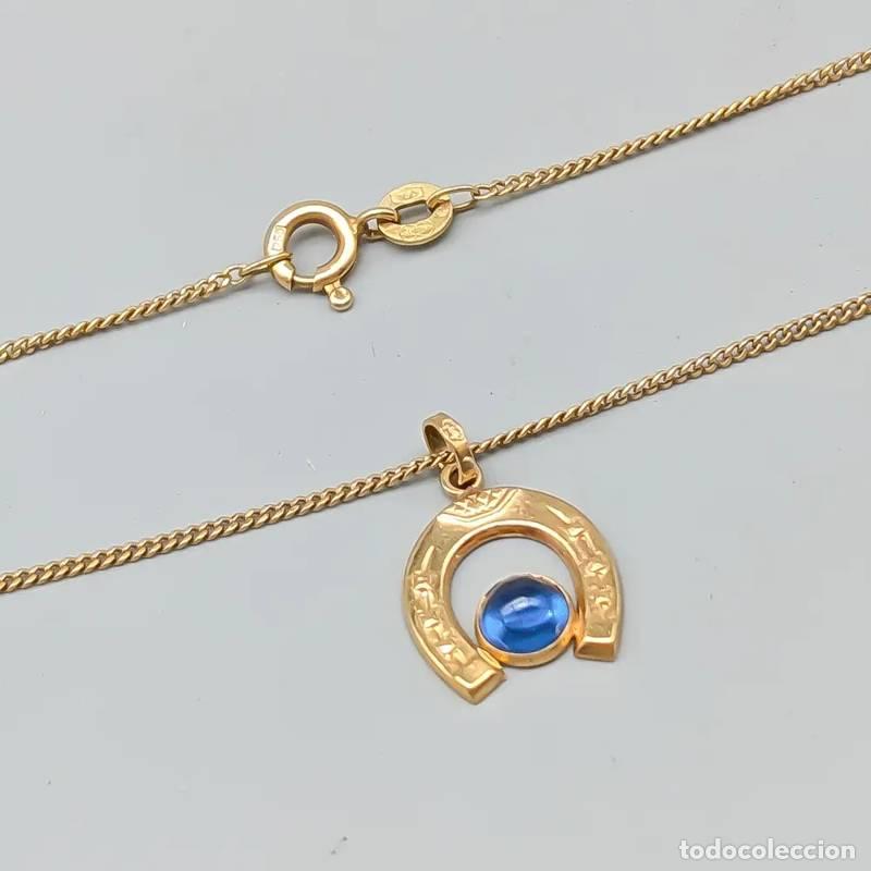 Jewelry: Corrente Curb de 36,5 cm em ouro de 18 quilates com Pingente de cora&ccedil;&atilde;o, 2,34 g