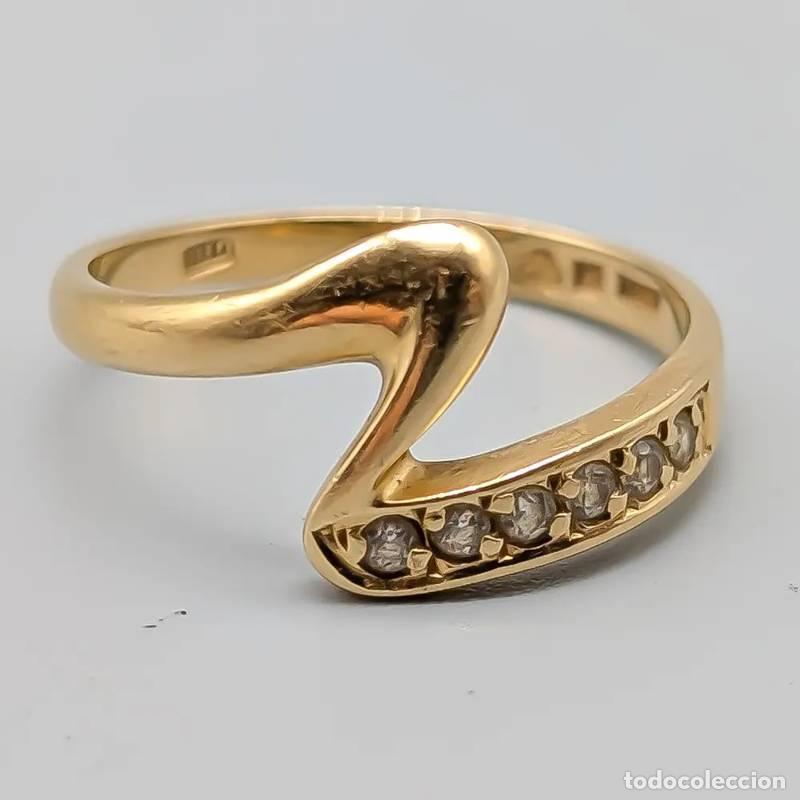 Jewelry: Anel em ouro 18 quilates com diamante champanhe, 4,48 gramas, 17,25mm