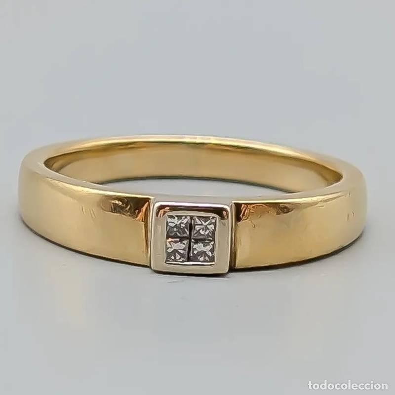 Schmuck: Anel de diamantes em ouro de 18 quilates, 1,41 g, 18,25 mm