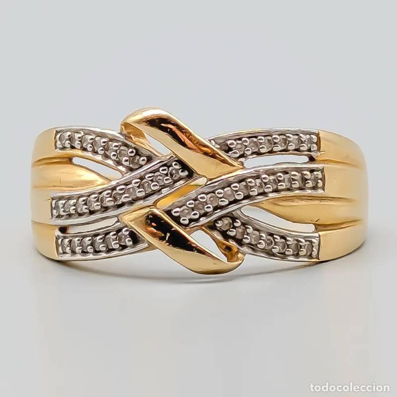 Schmuck: Anel de diamantes em ouro de 18 quilates, 1,76 g, 16,5 mm