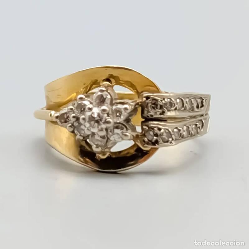 Schmuck: Anel de diamantes em ouro de 18 quilates, 1,86 g, 17,5 mm