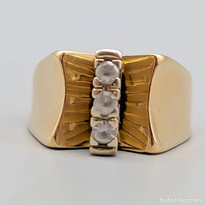 Schmuck: Anel de diamantes em ouro multicolorido 18 quilates, 1,15 gramas, 16,5mm