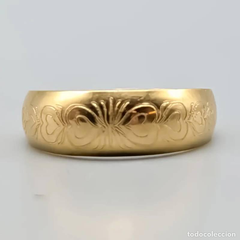 Gioielleria: Anel em ouro 18 quilates com pedra vermelha, 4,52 gramas, 18mm