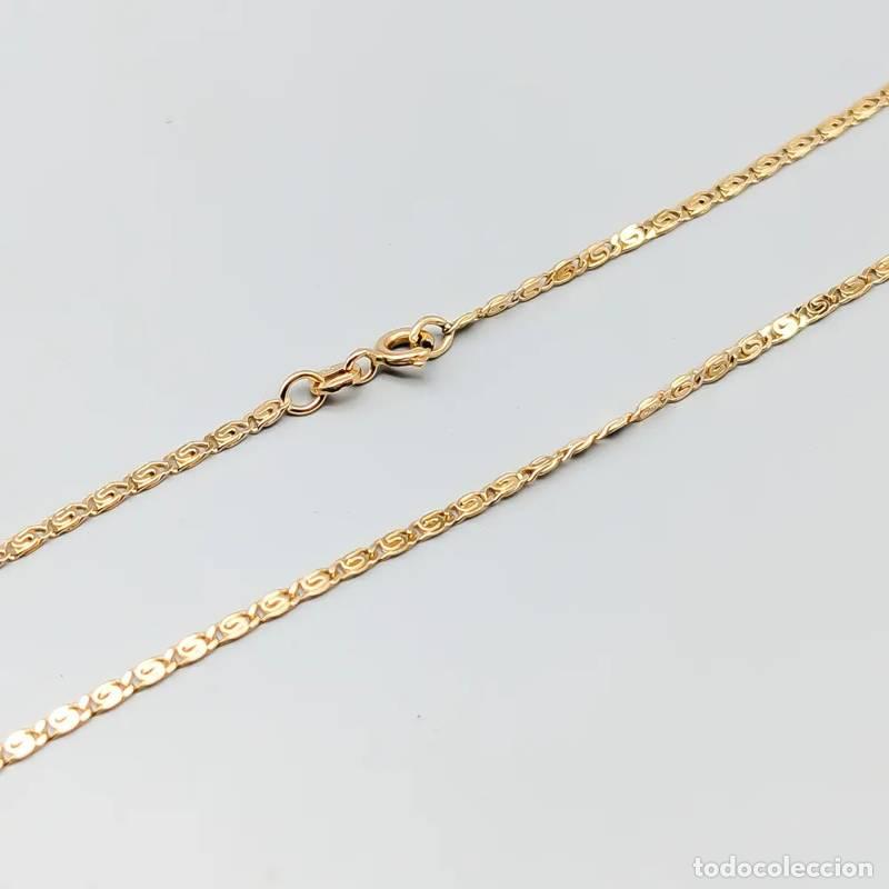 Gioielleria: Corrente Fantasy de 47,5 cm em ouro de 18 quilates com placa de identifica&ccedil;&atilde;o Joline, 2,24 g