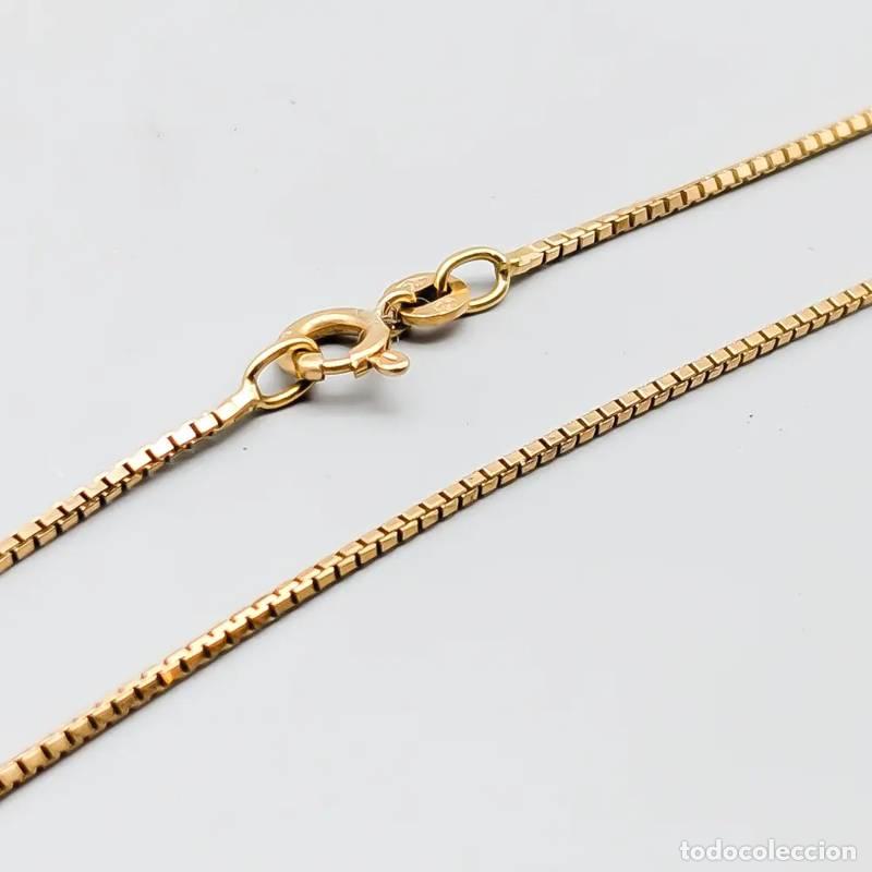 Joyeria: Corrente Singapura de 46 cm em ouro rosa com pedras turquesa, 14 quilates, 5,15 g