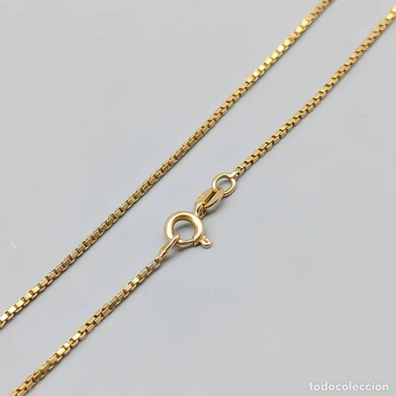 Joyeria: Corrente tipo caixa de 36,5 cm em ouro de 18 quilates, 2,28 g