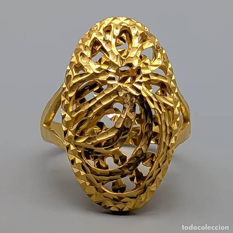 Jewelry: Anel em ouro com esmalte 18 quilates, 6,17 gramas, 22mm