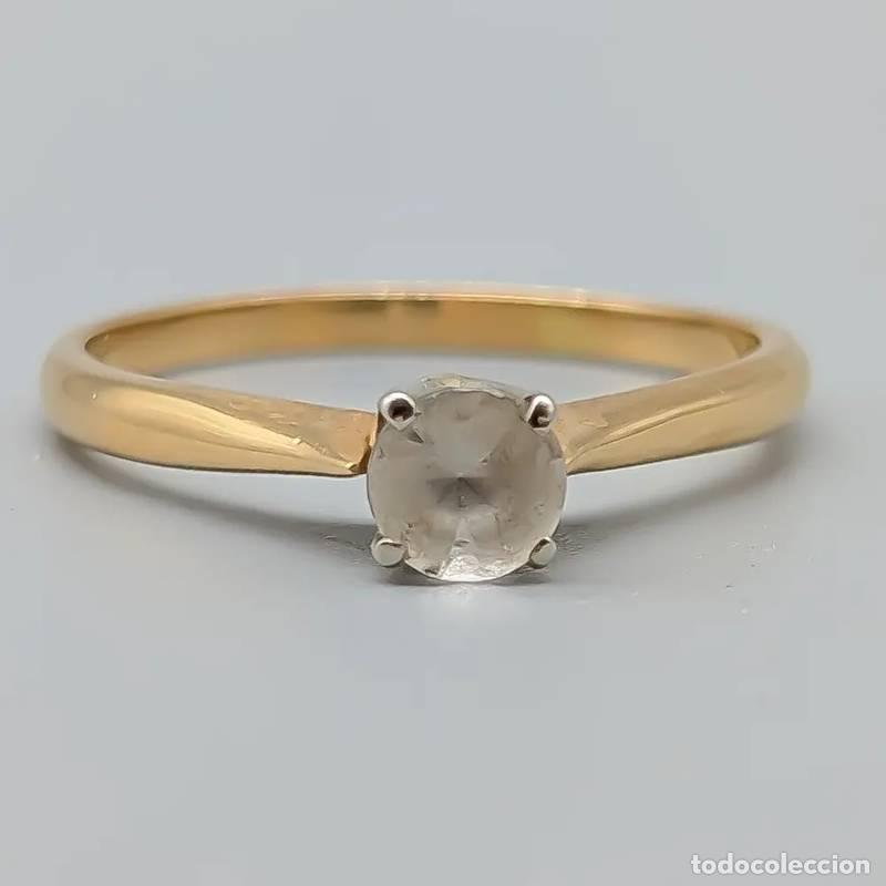 Gioielleria: Anel em ouro com pedra Bl&aring; Sten 18 quilates 1,61 gramas 15,5mm