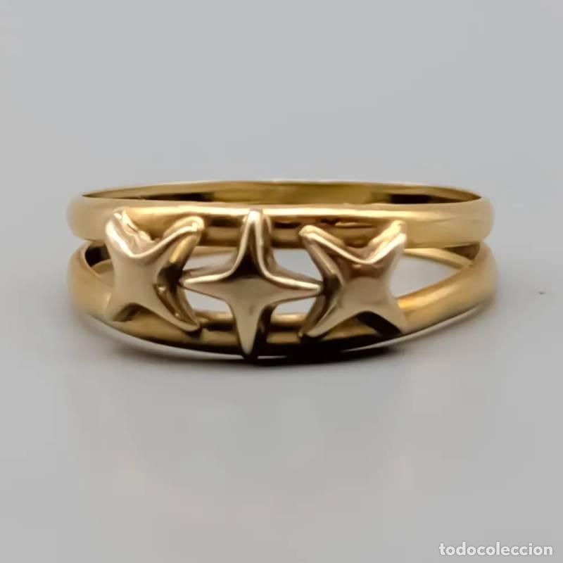 Gioielleria: Anel em ouro com pedra Bl&aring; Sten 18 quilates 4,85 gramas 19mm