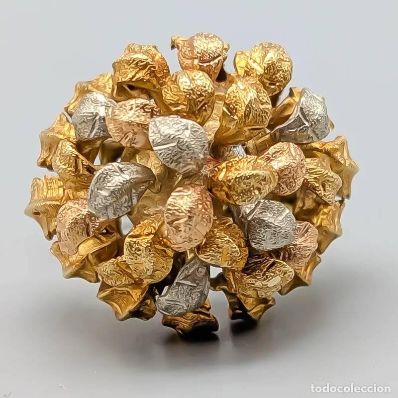 Gioielleria: Anel em ouro com pedra vermelha 18 quilates, 4,16 gramas, 21,25mm