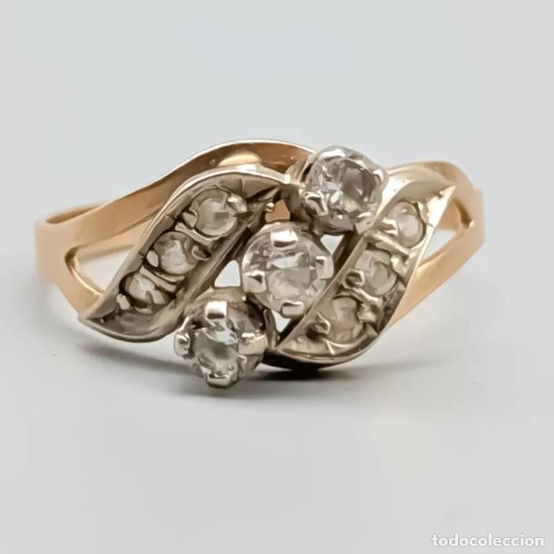 Gioielleria: Anel em ouro com pedras brancas 18 quilates 3,43 gramas 17,75mm