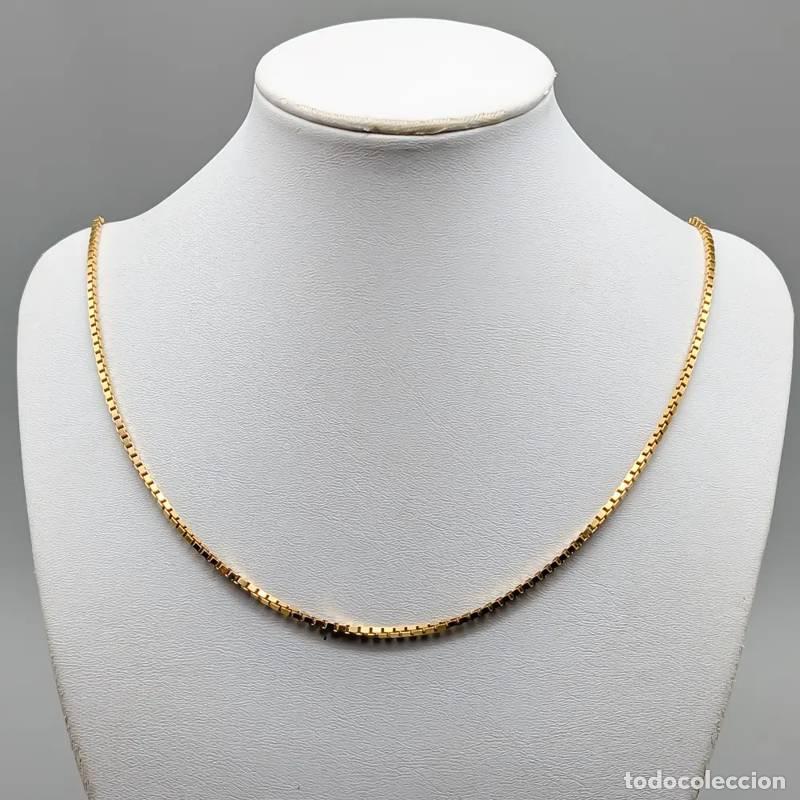Joaillerie: Corrente tipo caixa de 40 cm em ouro branco de 18 quilates, 2,23 g