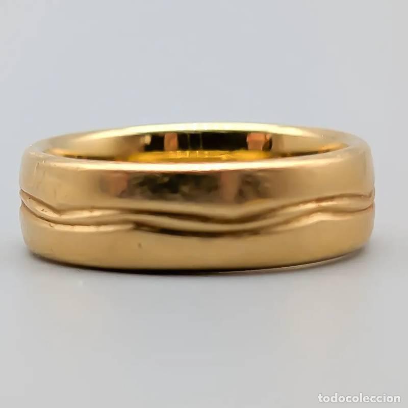 Jewelry: Anel em ouro multicolorido com pedras brancas 18 quilates 4,61 gramas 18mm