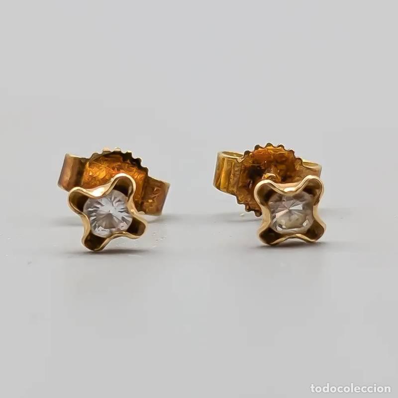 Joyeria: Brincos de diamante em ouro com Blommor 14 quilates 1,08 gramas 7mm