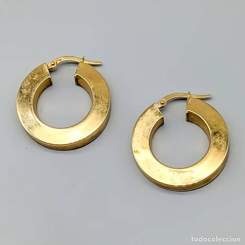 Joyeria: Argolas em ouro 18 quilates, 1,27 gramas, 18mm