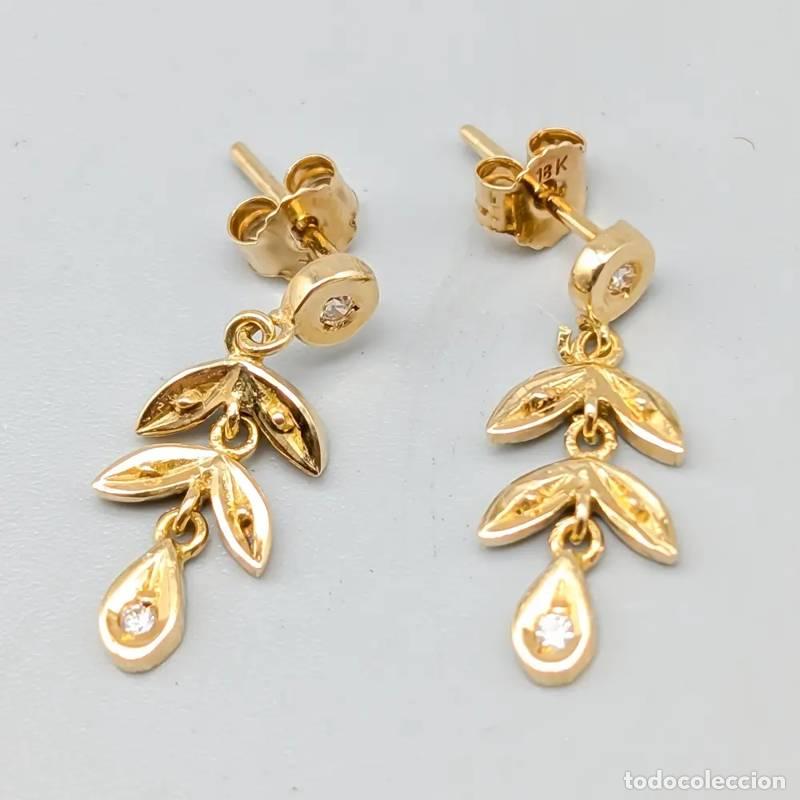 Joyeria: Brincos de diamante em ouro multicolorido 18 quilates, 5,95 gramas, 42mm