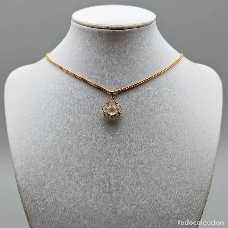 Gioielleria: Corrente tipo caixa de 41 cm em ouro branco de 18 quilates com Pingente em forma de gota, 5,49 g