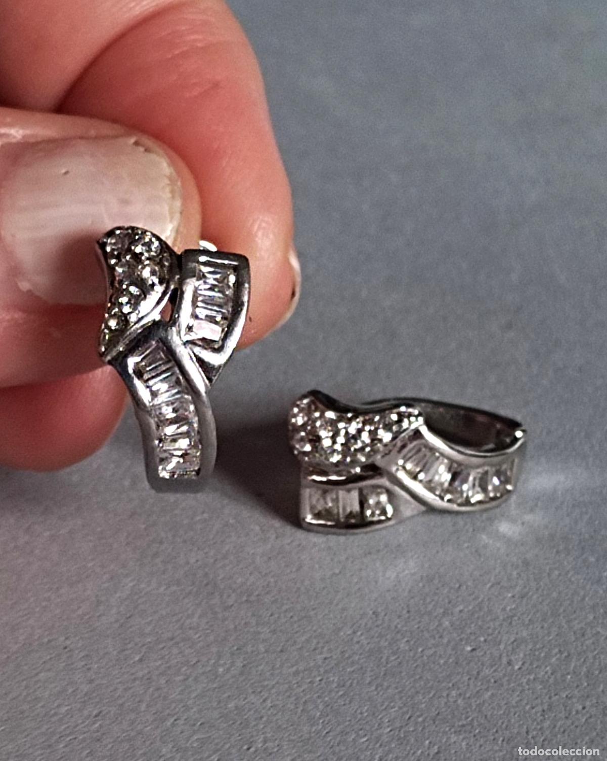 Joyeria: Pendientes de plata de ley contrastada con circonitas. - Foto 2