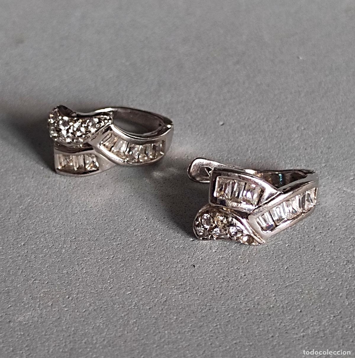 Joyeria: Pendientes de plata de ley contrastada con circonitas. - Foto 1