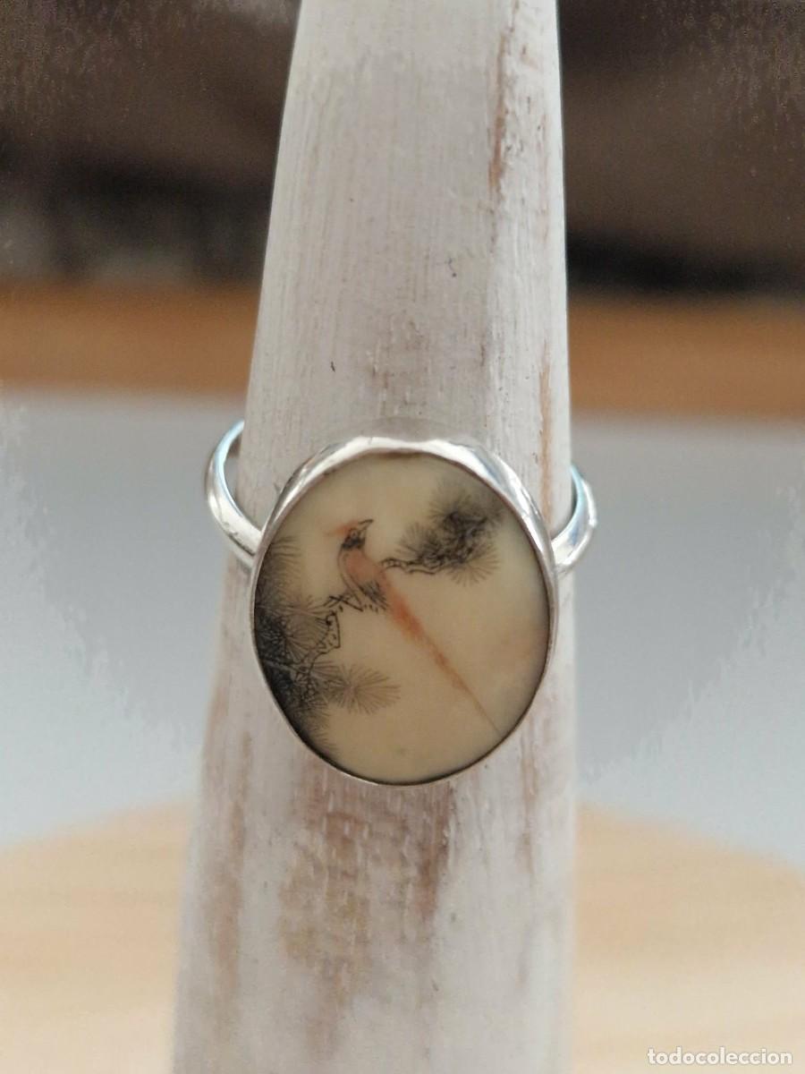 Jewelry: Anillo vintage con p&aacute;jaro engastado en plata de ley
