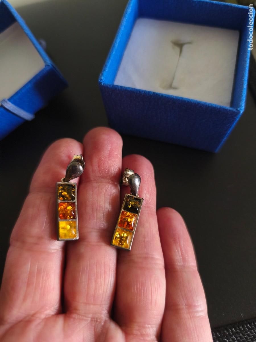 Joyeria: Pendientes en plata y resina en distintos tonos. - Foto 3