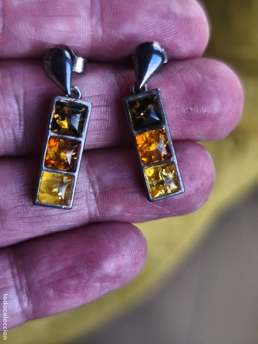 Joyeria: Pendientes en plata y resina en distintos tonos. - Foto 7