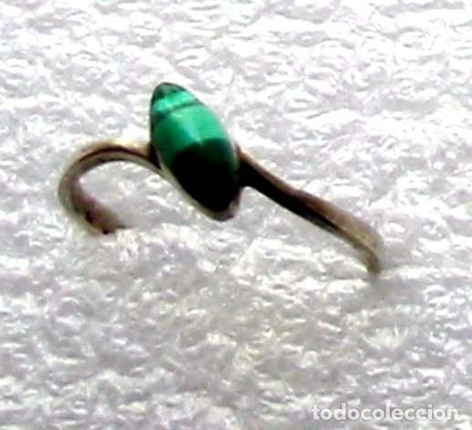 Joyeria: ANILLO DE ALPACA PLATEADA CON INCRUSTACI&Oacute;N DE METACRILATO - A&Ntilde;OS 70 - VER DESCRIPCI&Oacute;N Y FOTOS