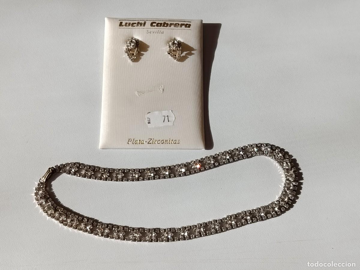 Schmuck: JUEGO PENDIENTE Y GARGANTILLA PLATA Y CIRCONITA LUCHI CABRERA SEVILLA