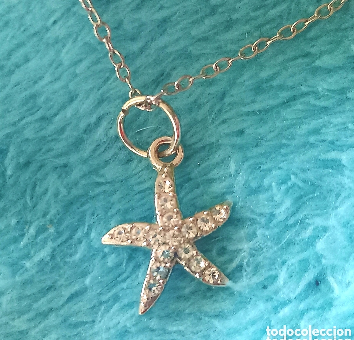 Gioielleria: Original colgante estrella plateada con incrustaciones brillantes blanca + cadena 1,8cm L. Muy bonit