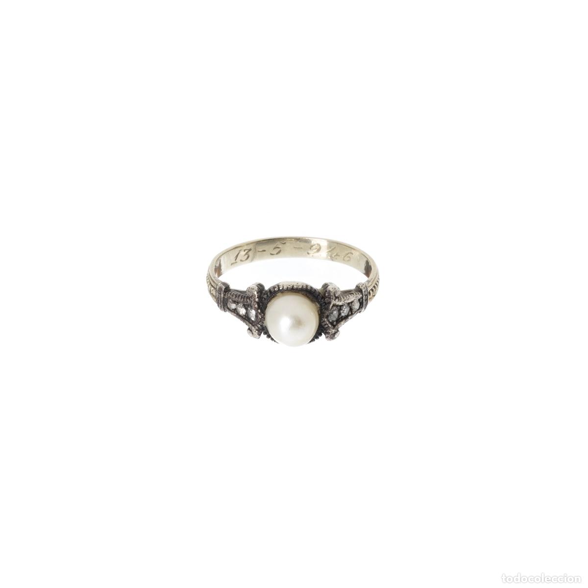 Joyeria: Anillo de plata y oro con perla. - Foto 1