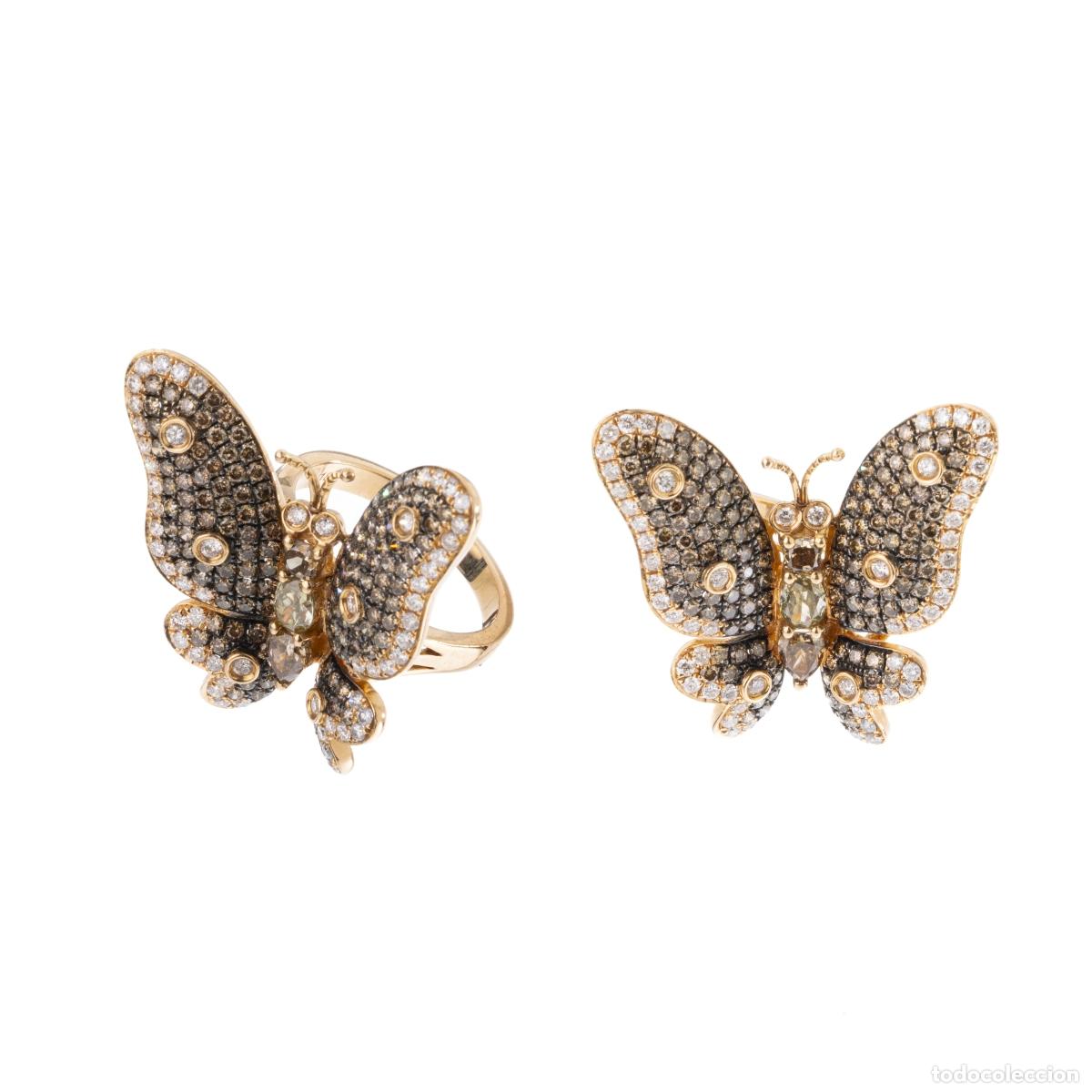 Gioielleria: Anillo de mariposa en oro y diamantes.