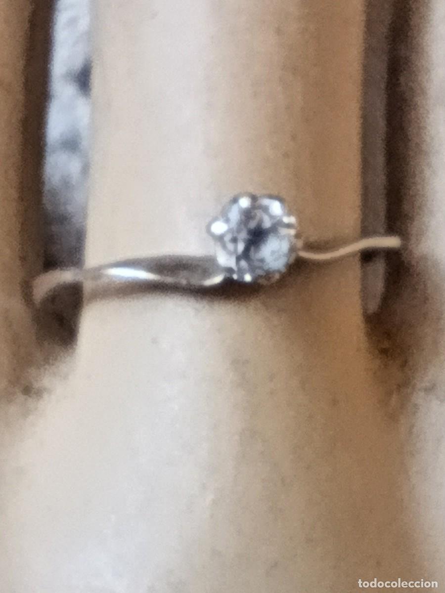 Joyeria: Anillo de plata con topacio blanco talla brillante - Foto 1