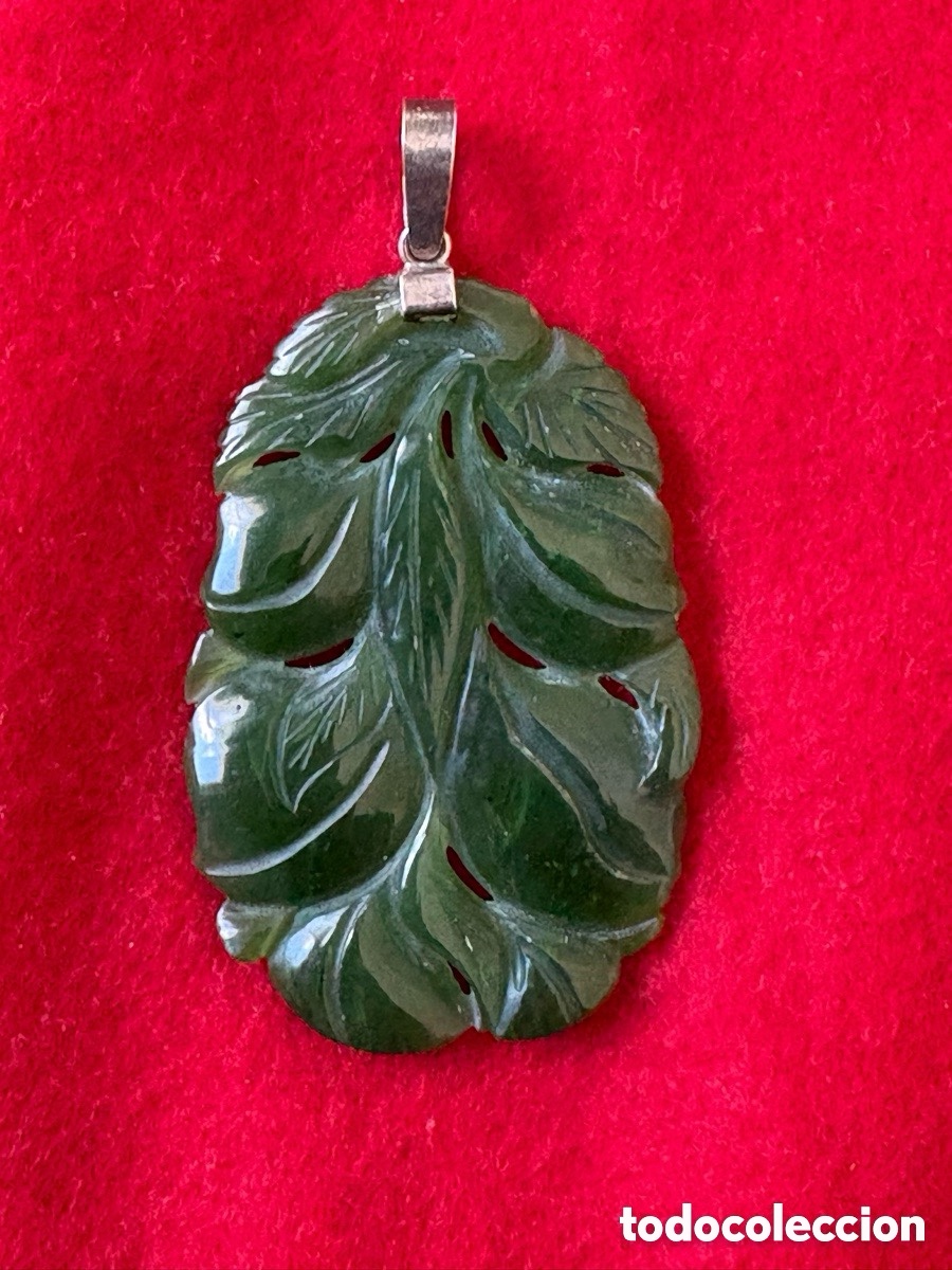 Joyeria: Gran colgante de jade y plata de ley contrastada (A5)