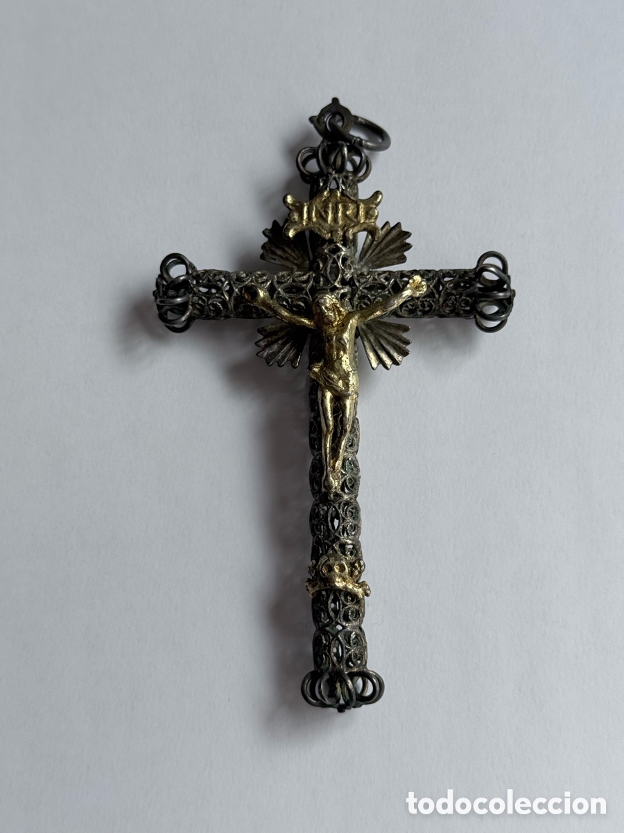 Gioielleria: Cruz Pectoral Filigrana Plata Siglo XVII