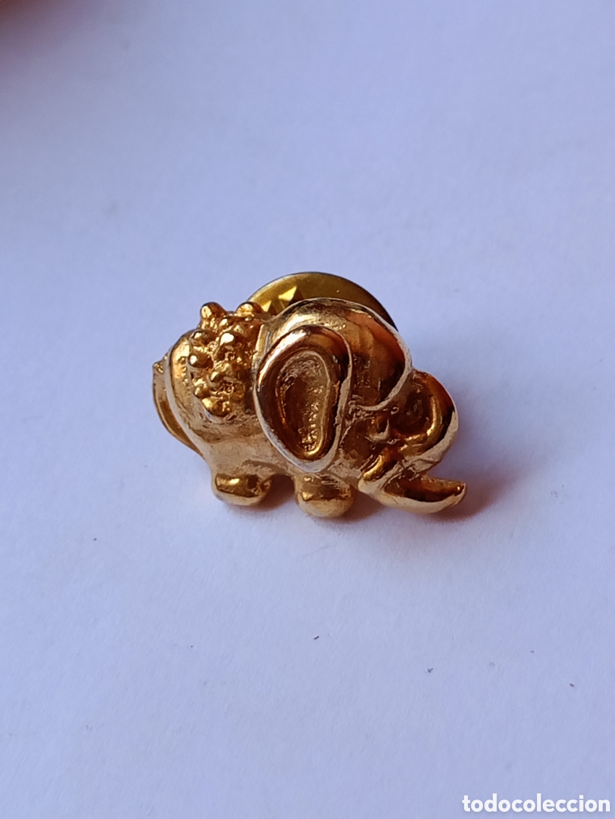 Gioielleria: Broche pin chapado oro Elefante a&ntilde;os 80