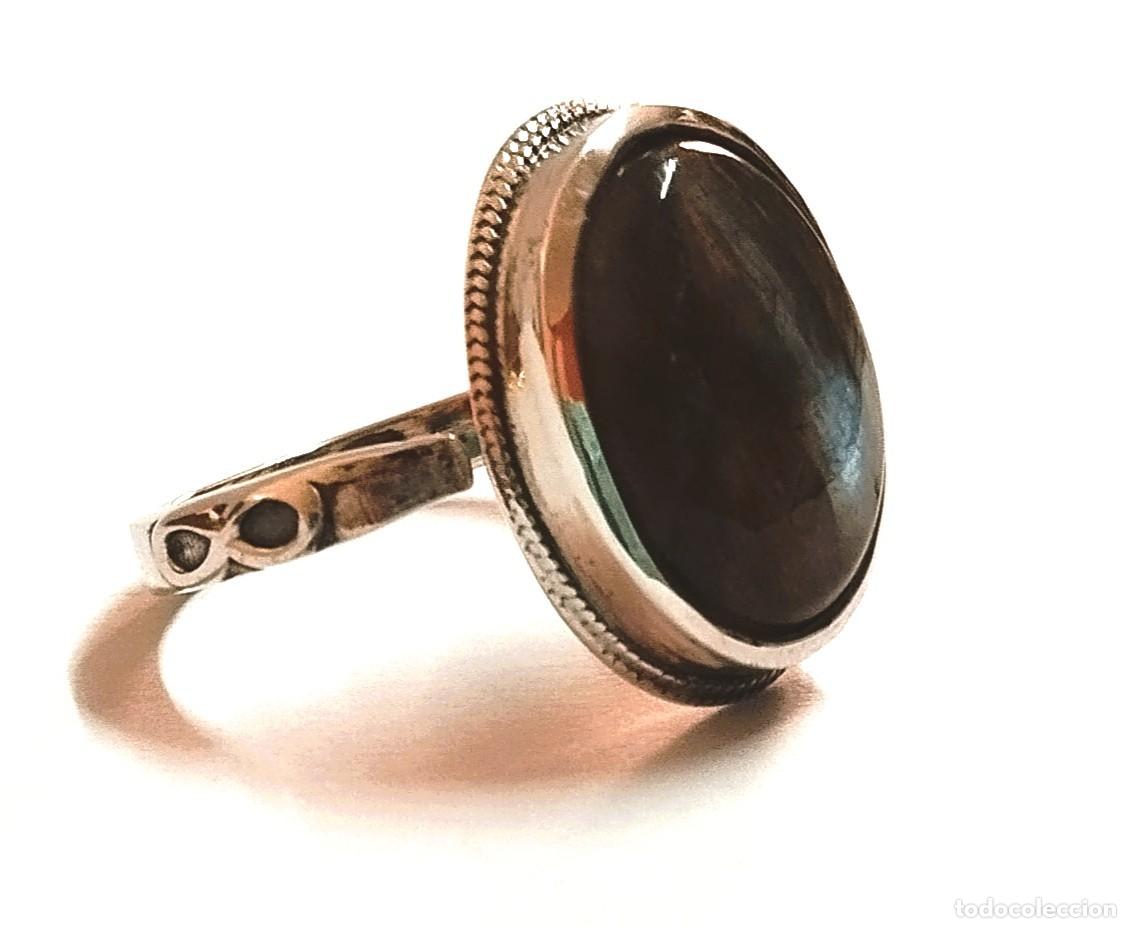 Joyeria: Anillo ajustable de Plata 925 y labradorita - Foto 3