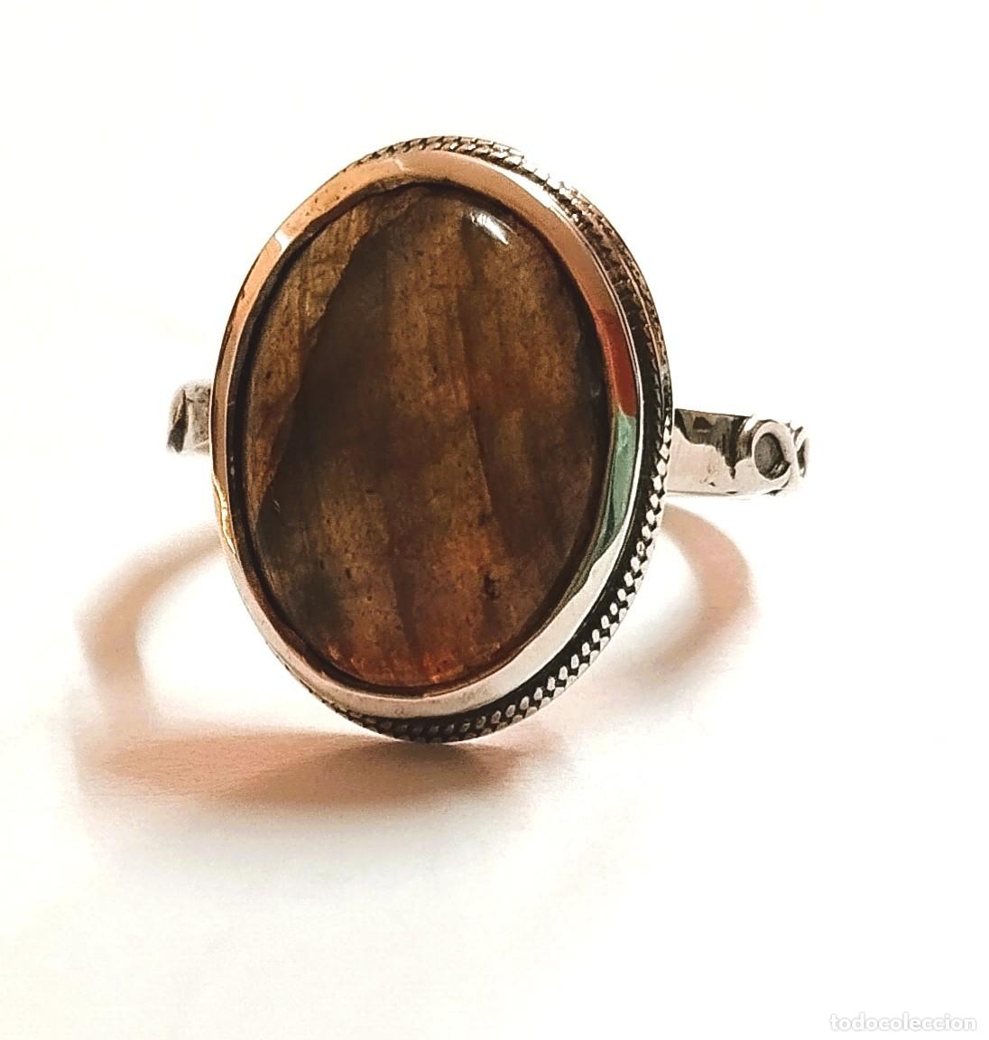 Joyeria: Anillo ajustable de Plata 925 y labradorita - Foto 1