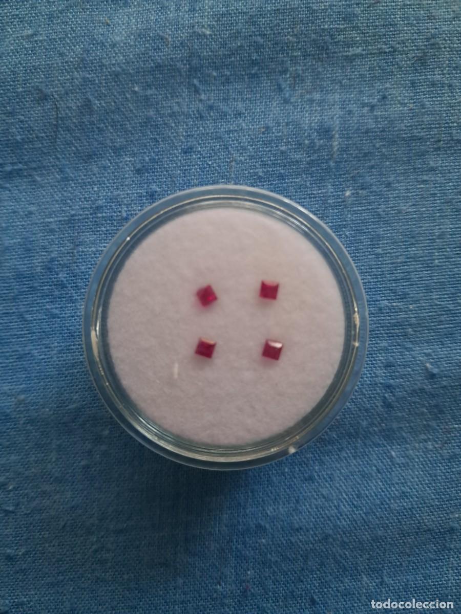 Joalheria: CUATRO RUB&Iacute;ES NATURALES EN TALLA CARR&Eacute; DE 1,8 X 1,8 MM. PESO 0,20 CTS. SIN TRATAMIENTO