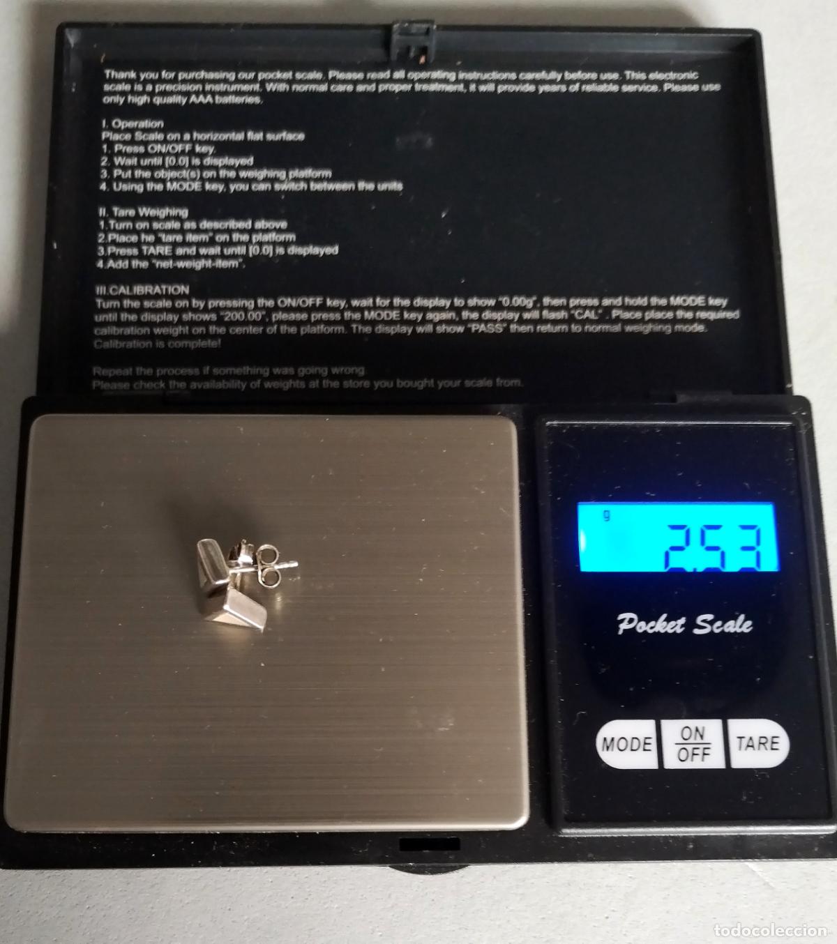 Joyeria: Pendientes de plata de ley y n&aacute;car, cierre de presi&oacute;n. - Foto 2