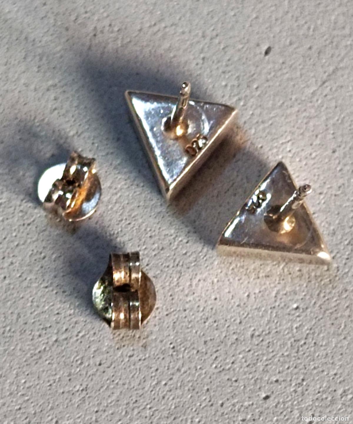 Joyeria: Pendientes de plata de ley y n&aacute;car, cierre de presi&oacute;n. - Foto 3