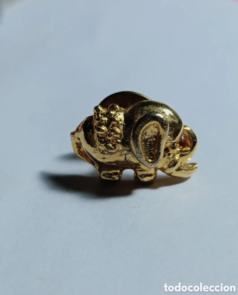 Joaillerie: Broche pin chapado oro Elefante a&ntilde;os 80
