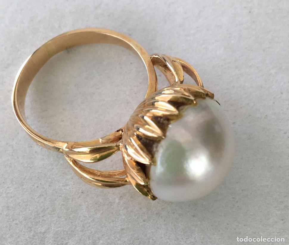 Joyeria: Anillo de oro con gran perla - Foto 2