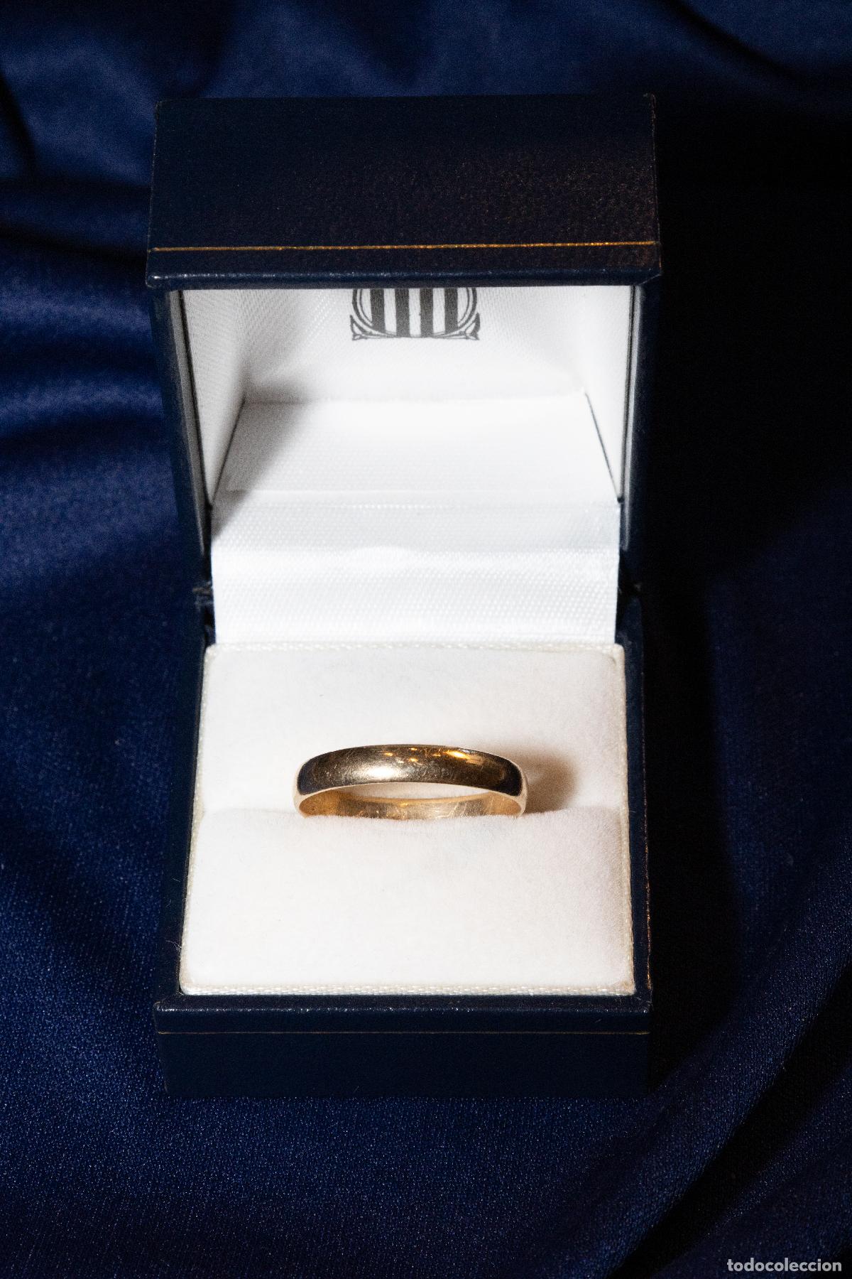 Jewelry: Anillo oro 18k 2,75gr. media ca&ntilde;a cl&aacute;sico alianza oro 750 unisex elegante 3g