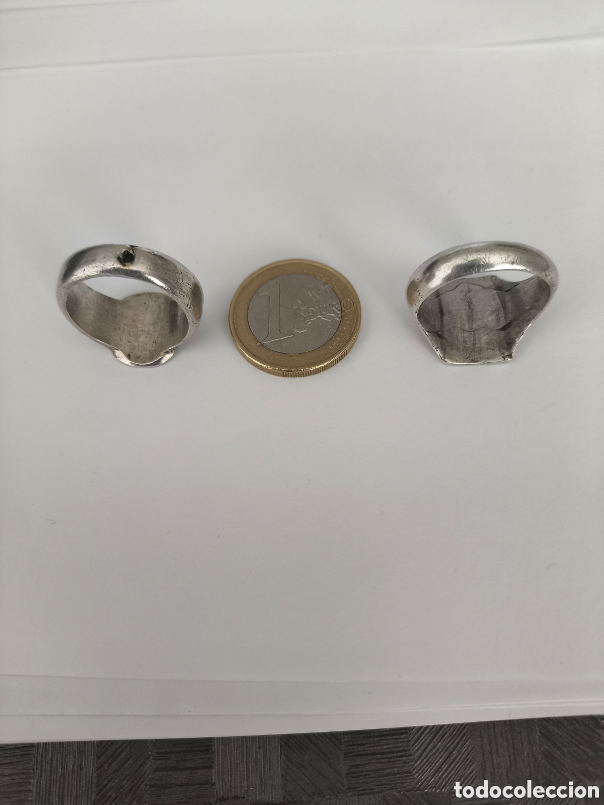 Joyeria: 2 anillos sellos plata vintage - Foto 2