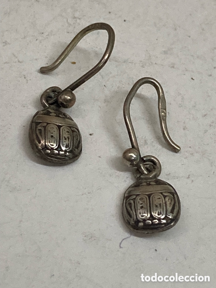 Joyeria: Pendientes ESCARABAJOS de plata /P447 - Foto 1