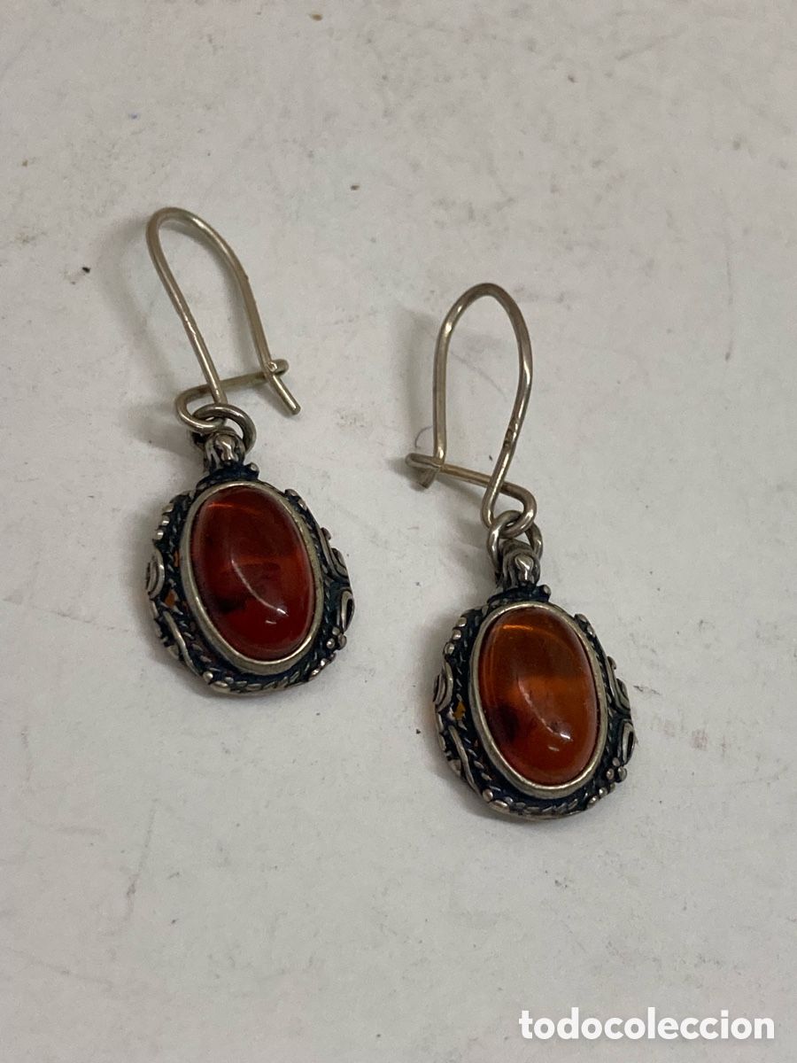 Joyeria: Pendientes de plata ambar P447 - Foto 1