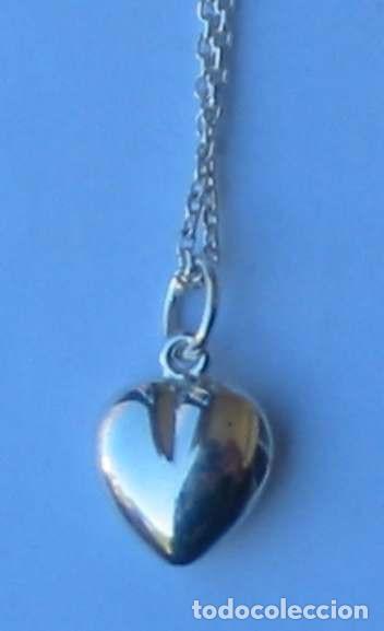 Schmuck: CL&Aacute;SICO CORAZ&Oacute;N LISO EN PLATA DE LEY - INCLUYE CADENA - A&Ntilde;OS 60 - SIN USAR - VER DESCRIPCI&Oacute;N