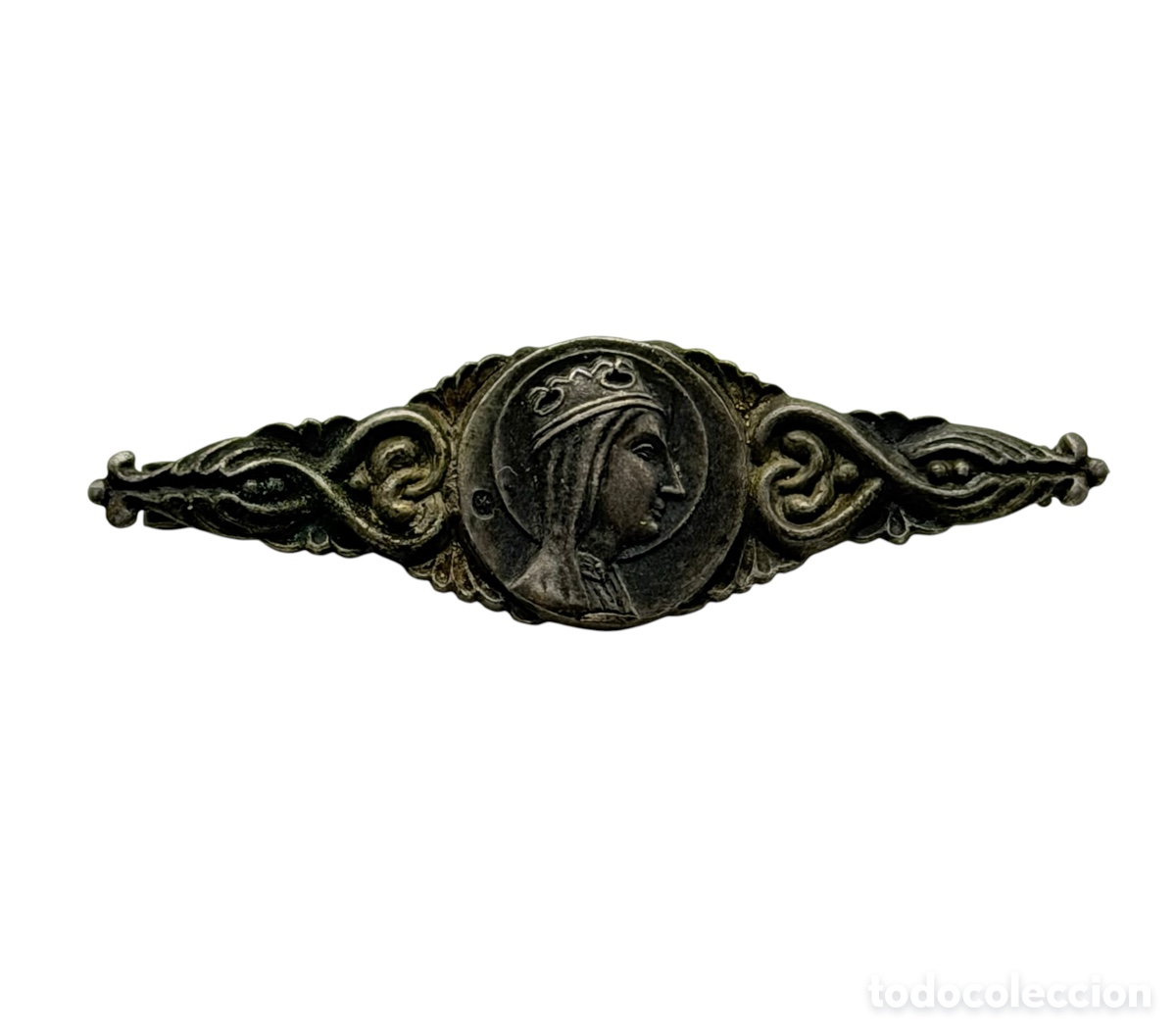 Jewelry: Antiguo Broche de La Virgen en Plata de Ley